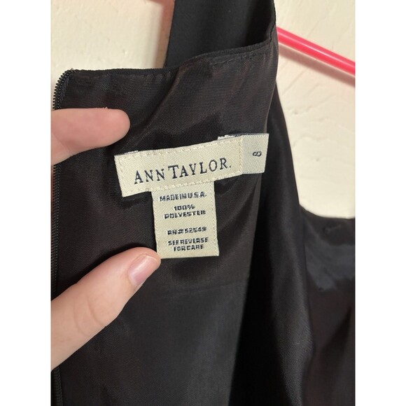 Ann Taylor M 8 Black Dress Sheath Cocktail Sleeveless Buttons 80s 90s Retro Goth - Picture 5 of 6